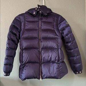 Prada kids Navy Puffer Jacket with Hood